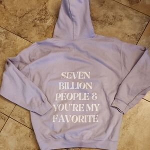 Lavender Graphic Hoodie "Seven Billion People"